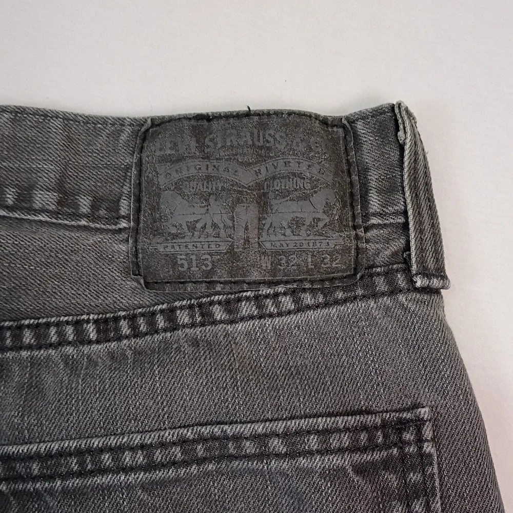 Levis 513 Slim Straight Grey Denim Jeans Mens 32x32 80813-0002